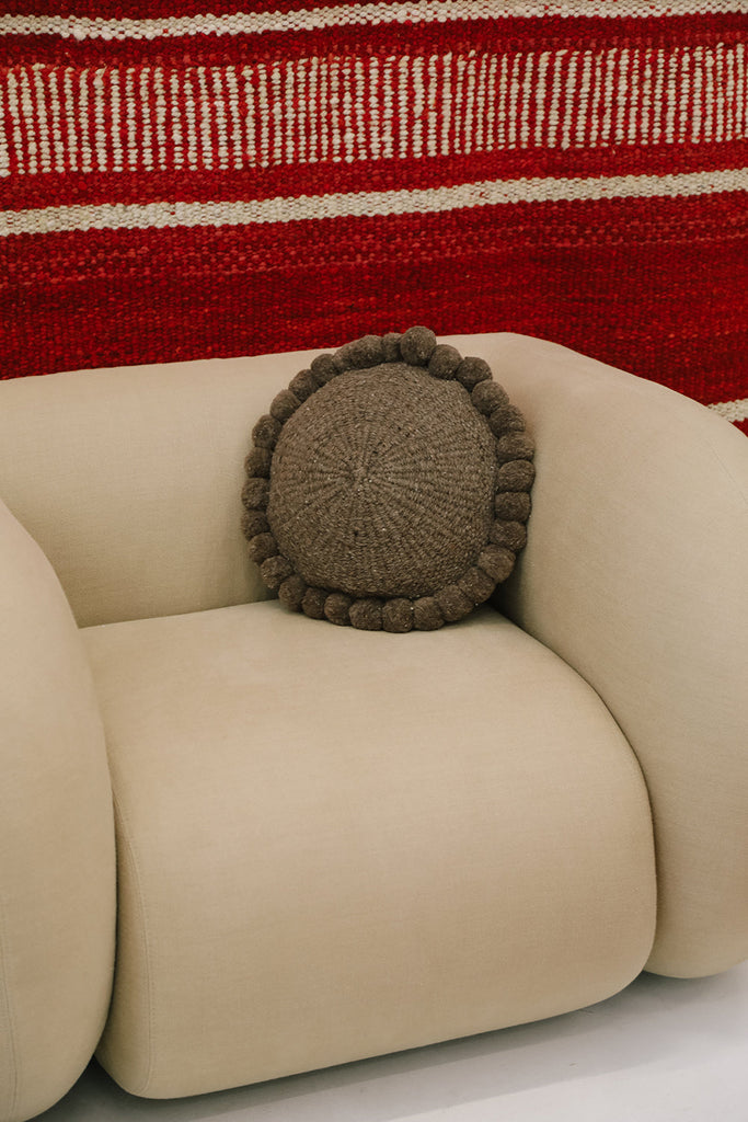 Classica Pom Pom Pillow #1 Medium | Walnut