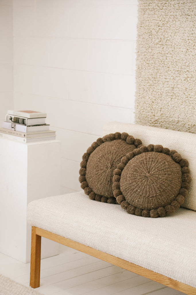 Classica Pom Pom Pillow #1 Medium | Walnut