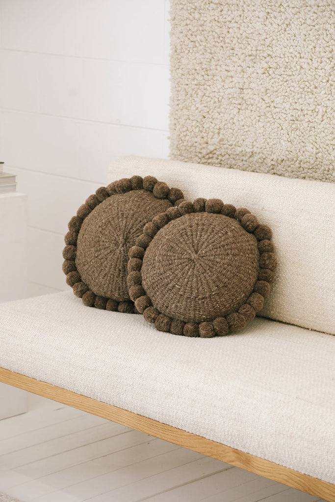 Classica Pom Pom Pillow #1 Medium | Walnut