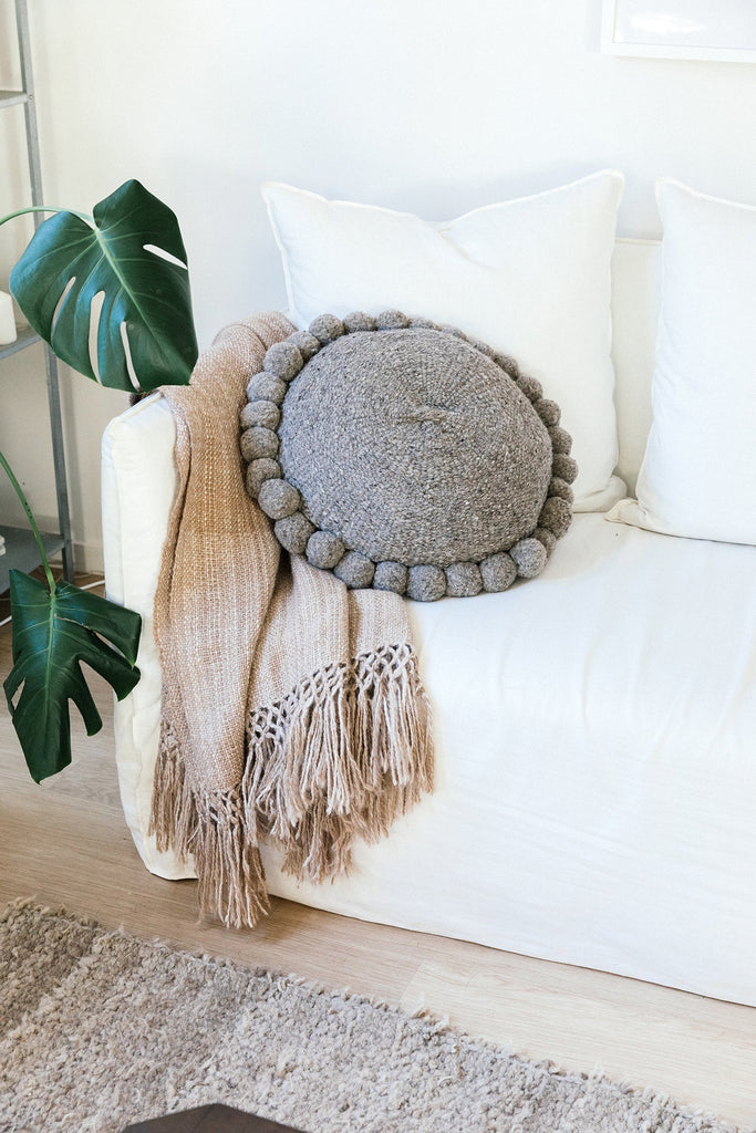 Classica Pom Pom Pillow #1 Large | Grey