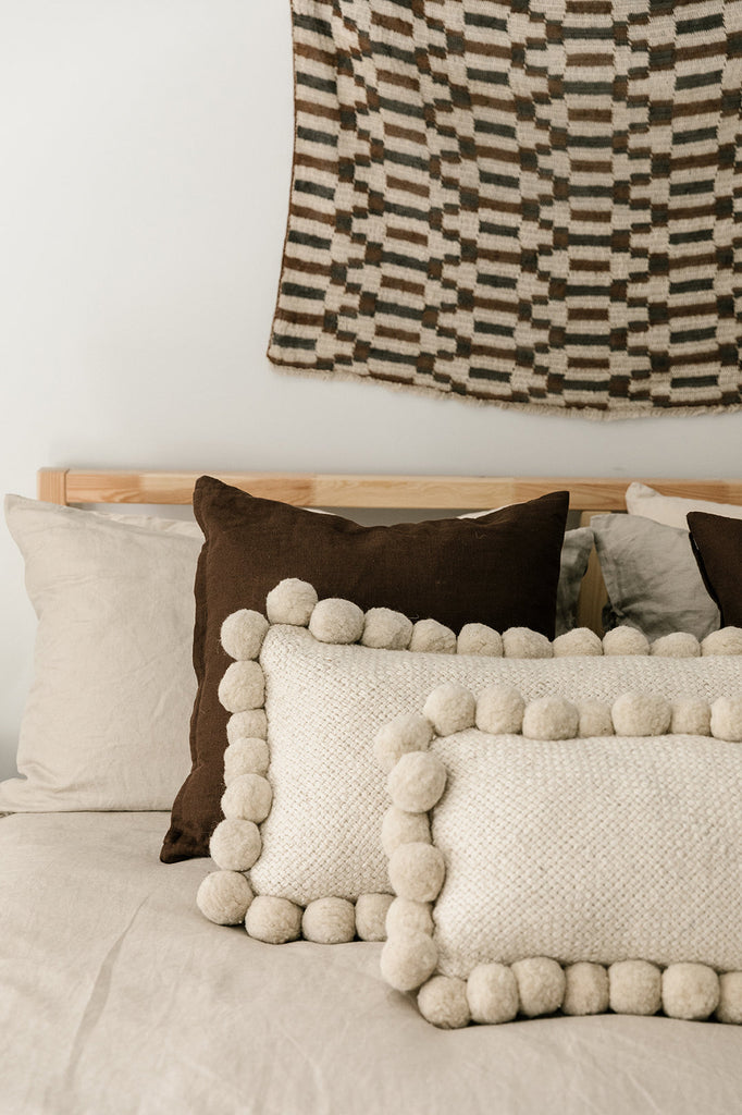 Classica Lumbar Pom Pom Pillow #2 | Natural