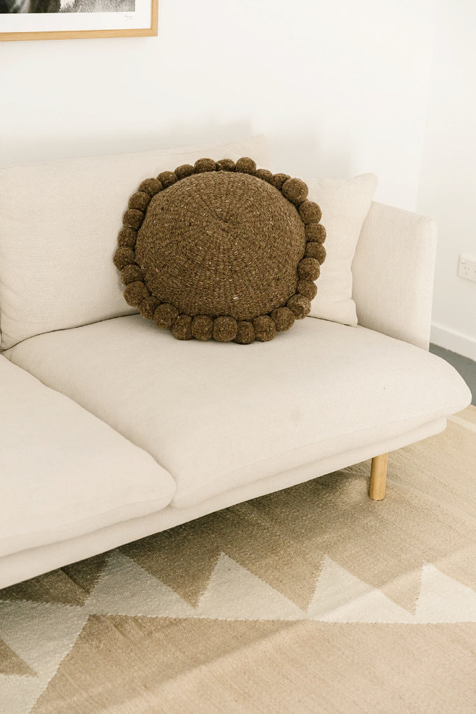 Classica Pom Pom Pillow #1 Large | Walnut