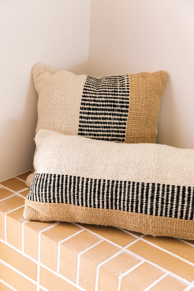 Paloma Pillow | Natural & Sand & Black