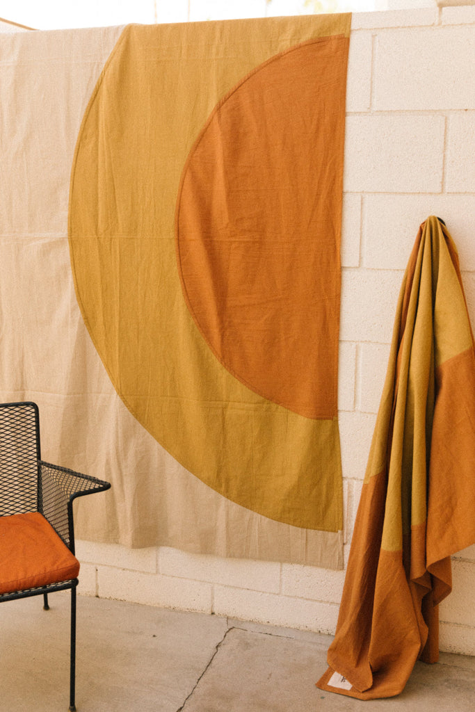 Rainbow Throw | Bone & Mustard & Rust