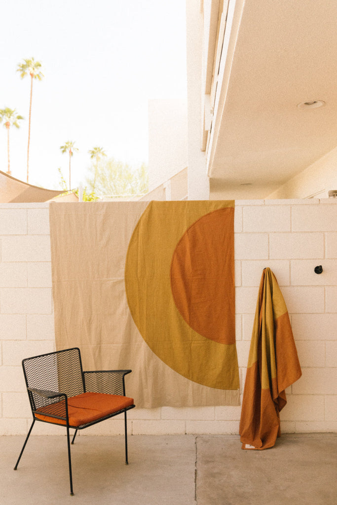 Rainbow Throw | Bone & Mustard & Rust