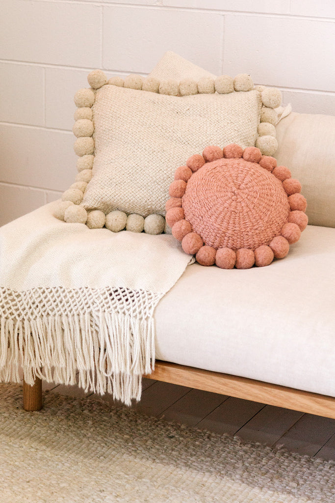 Classica Pom Pom Cushion #1 Mini | Desert Rose