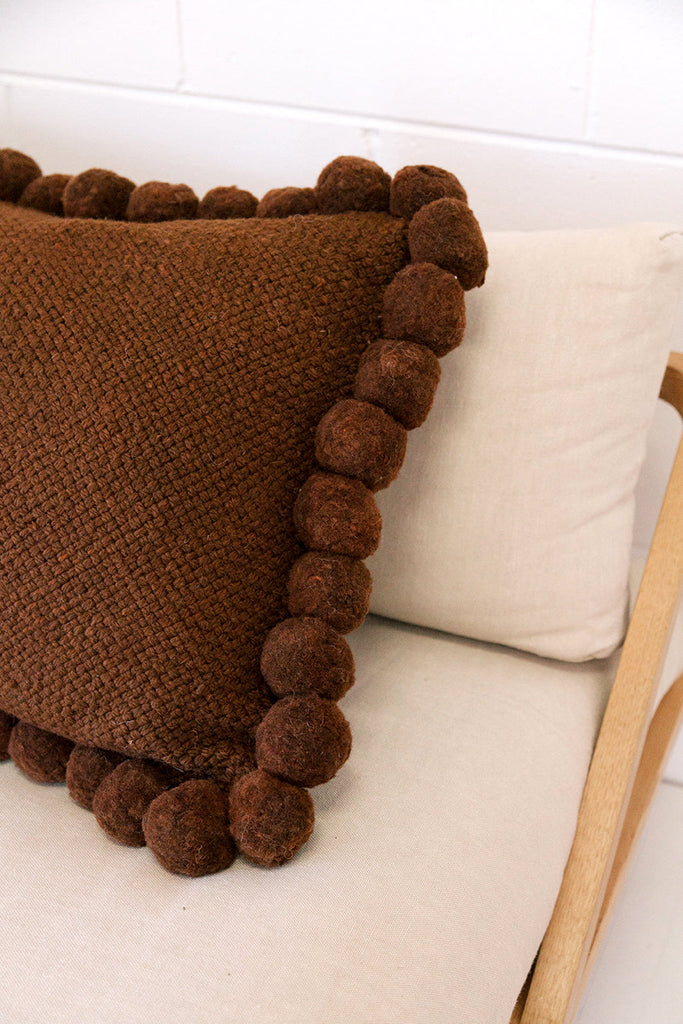 Classica Pom Pom Pillow #2 Large | Rust