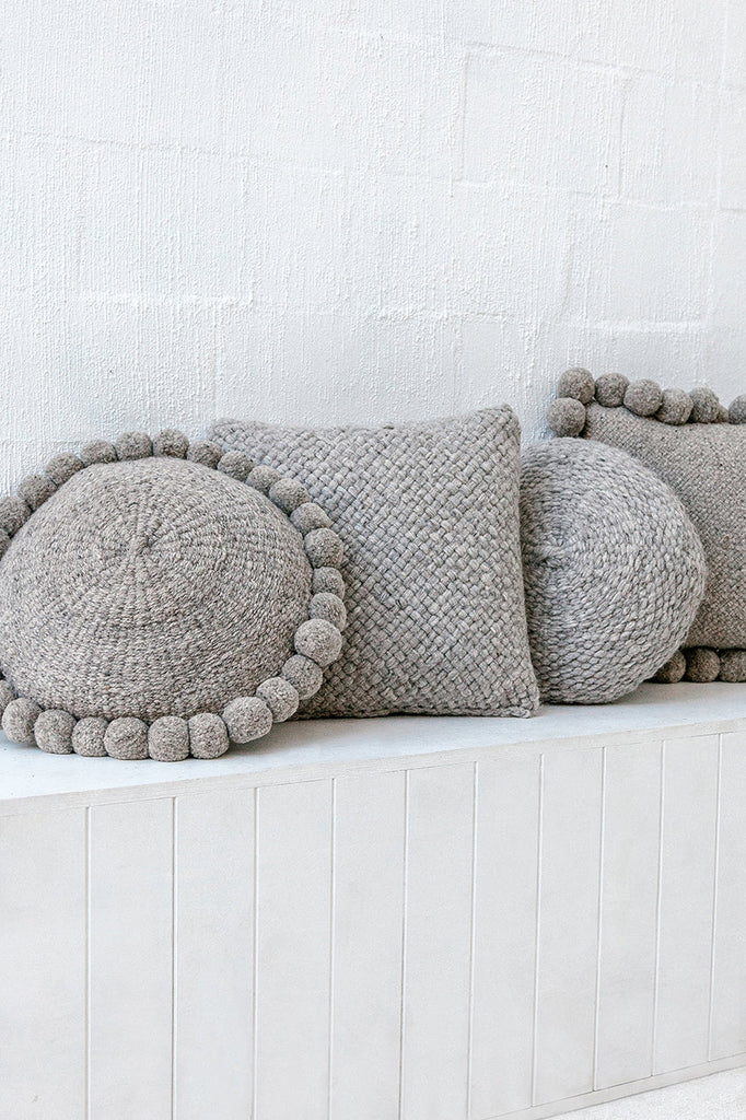 Classica Pom Pom Cushion #1 Large | Grey