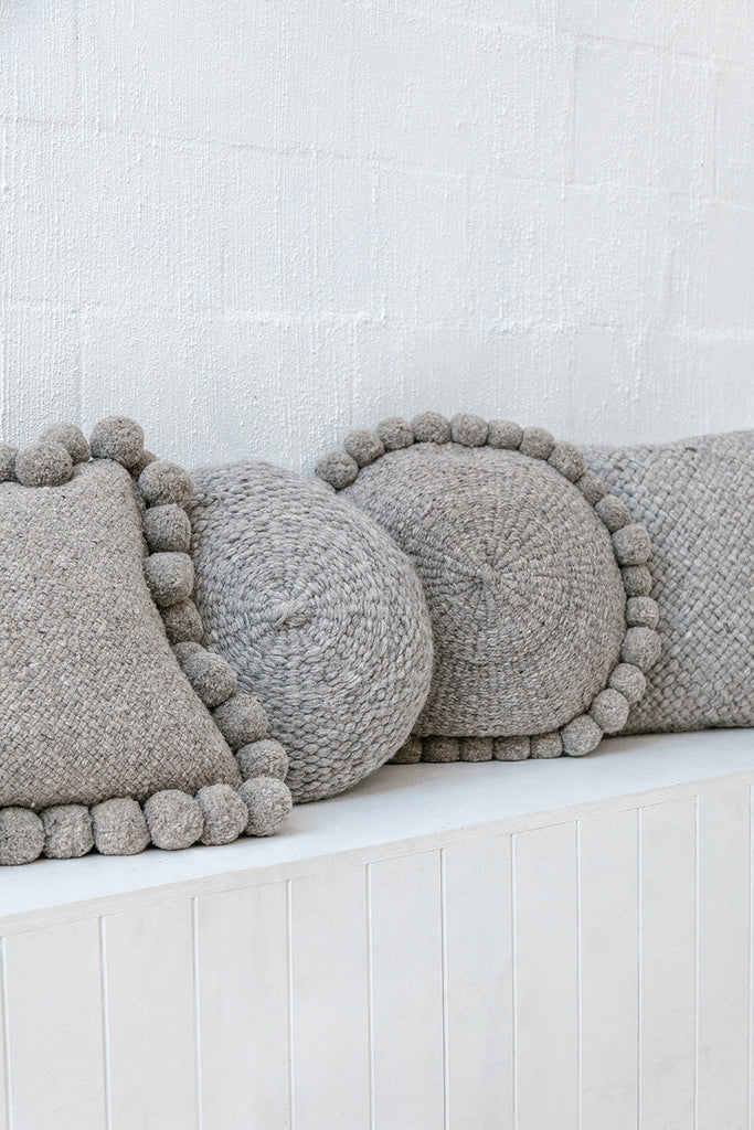 Classica Pom Pom Pillow #2 Large | Grey