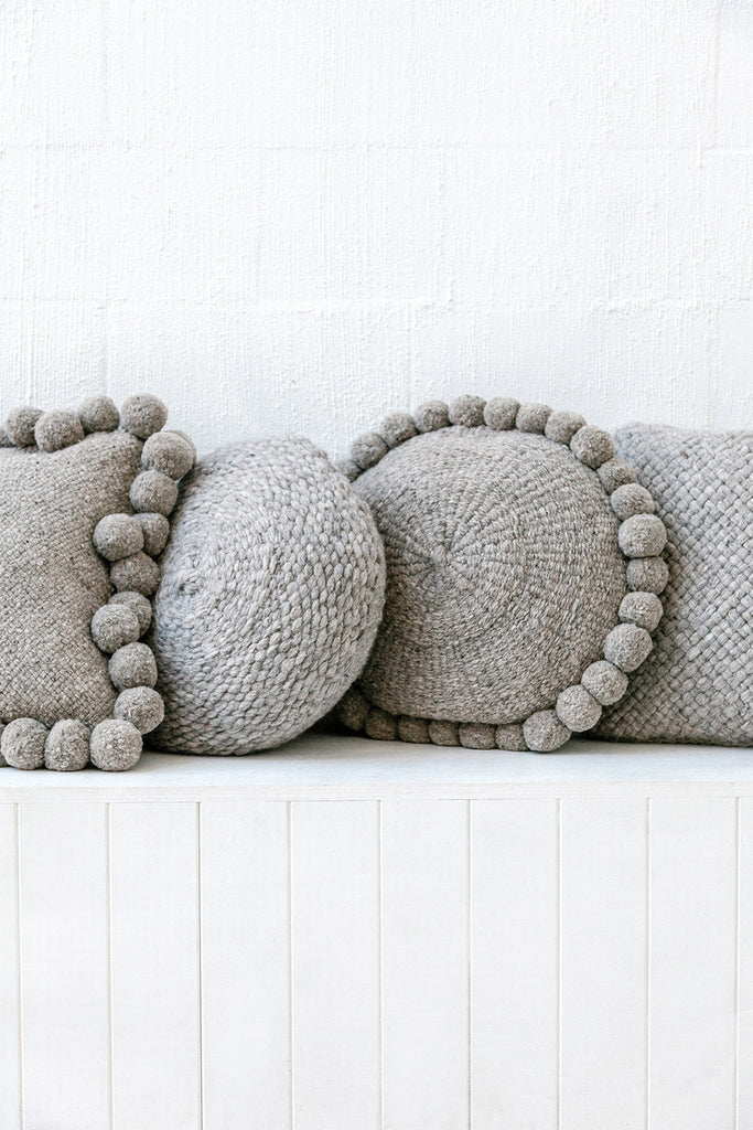 Classica Pom Pom Pillow #2 Large | Grey