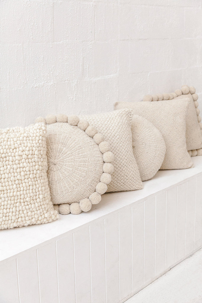 Classica Pom Pom Pillow #1 Large | Natural