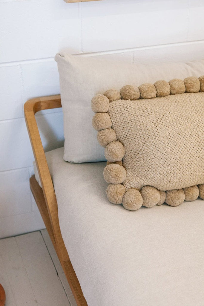 Classica Lumbar Pom Pom Pillow #2 | Sand