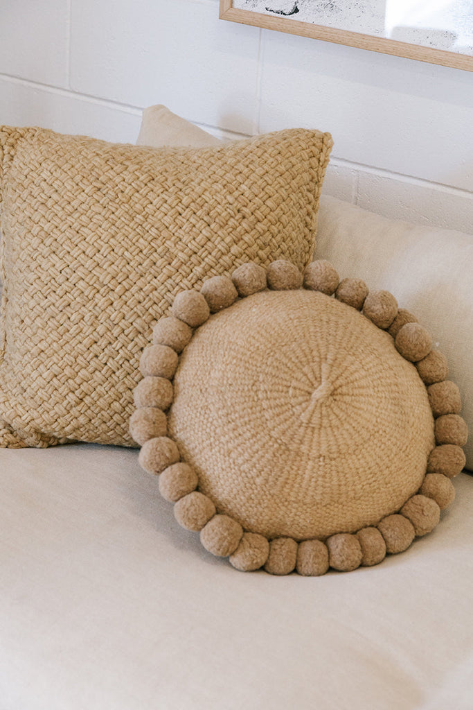 Classica Pom Pom Pillow #1 Medium | Sand