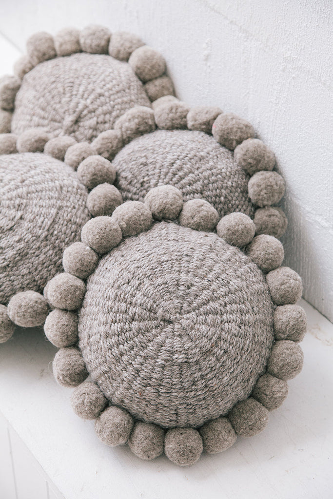 Classica Pom Pom Pillow #1 Mini | Grey