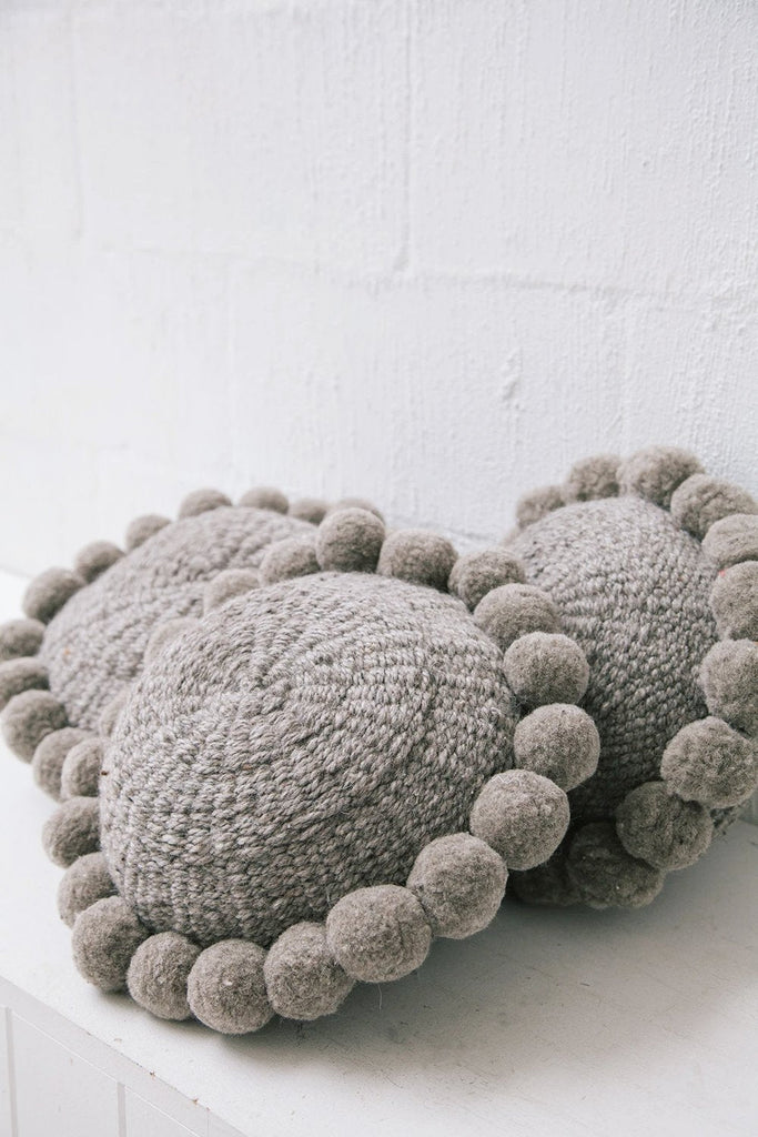 Classica Pom Pom Pillow #1 Mini | Grey