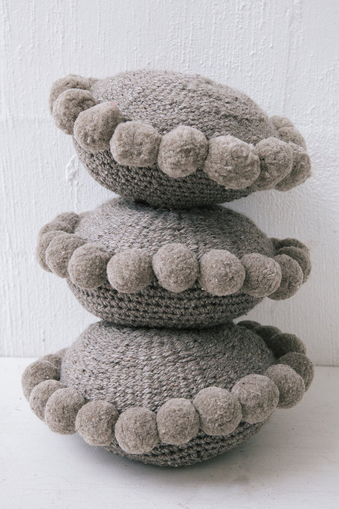 Classica Pom Pom Pillow #1 Mini | Grey