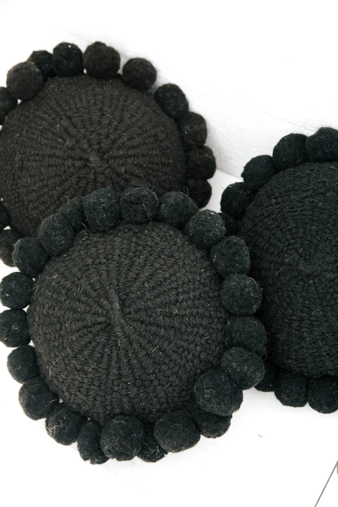 Classica Pom Pom Pillow #1 Mini | Black