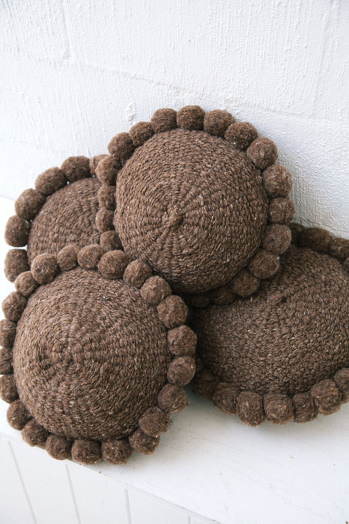 Classica Pom Pom Pillow #1 Mini | Walnut