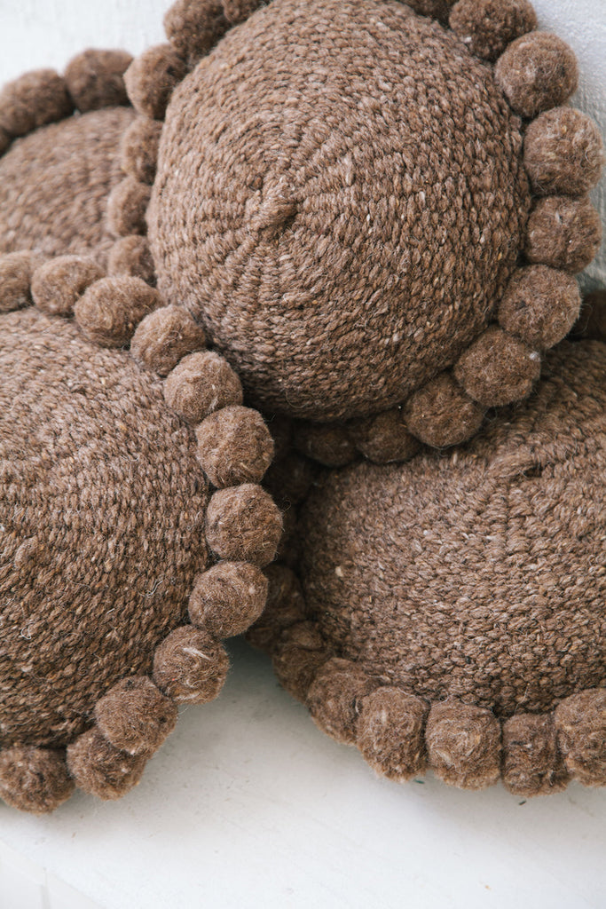 Classica Pom Pom Pillow #1 Mini | Walnut