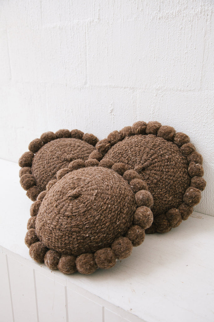 Classica Pom Pom Pillow #1 Mini | Walnut