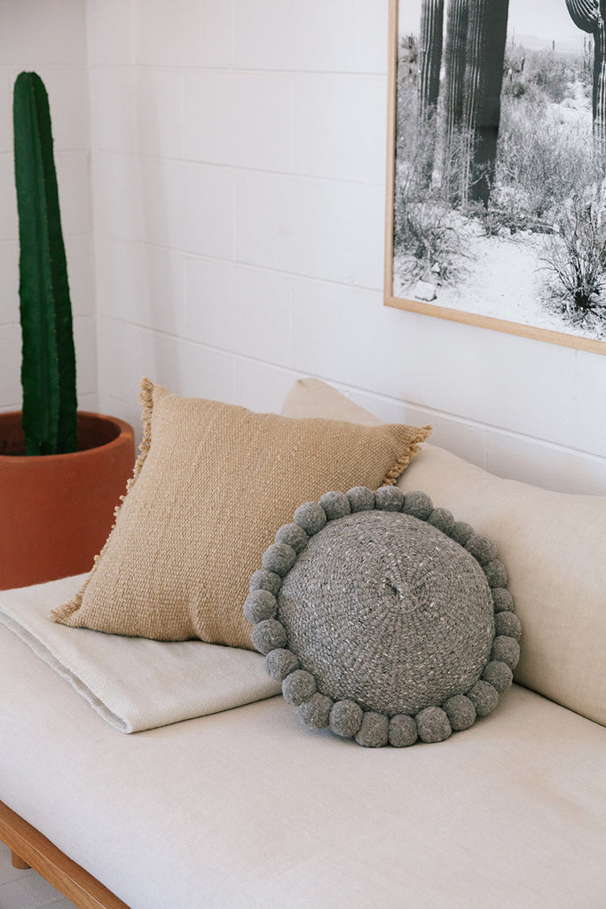 Classica Pom Pom Cushion #1 Medium | Grey