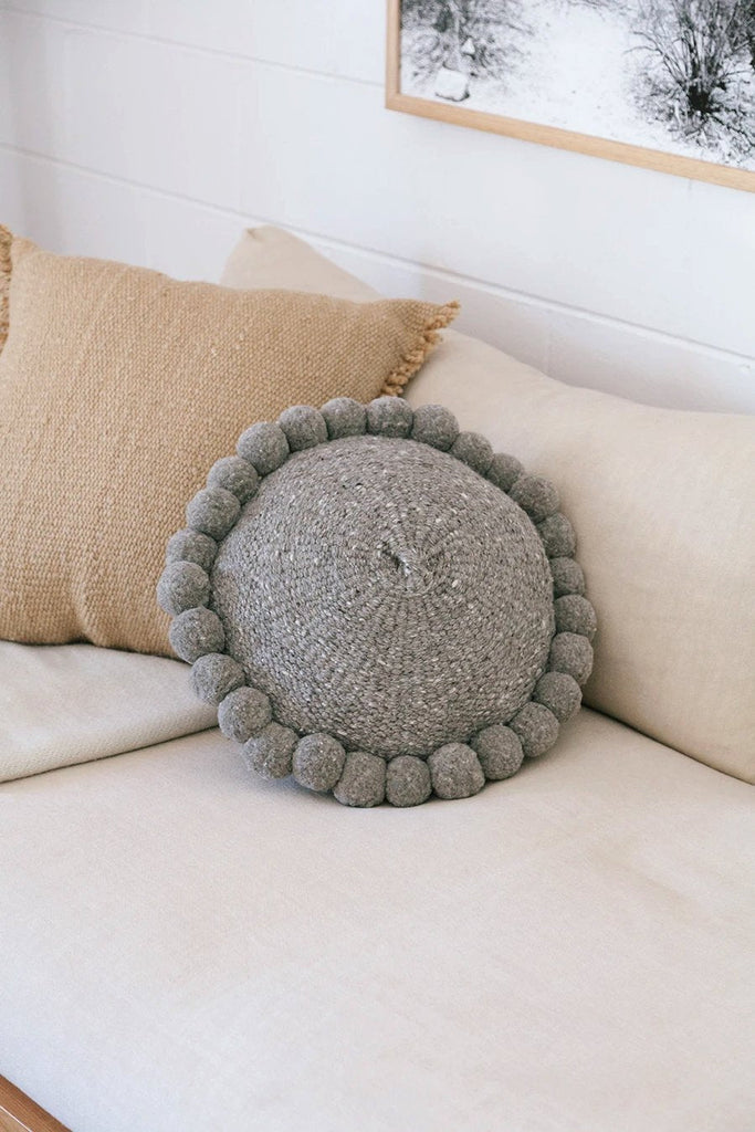 Classica Pom Pom Cushion #1 Medium | Grey