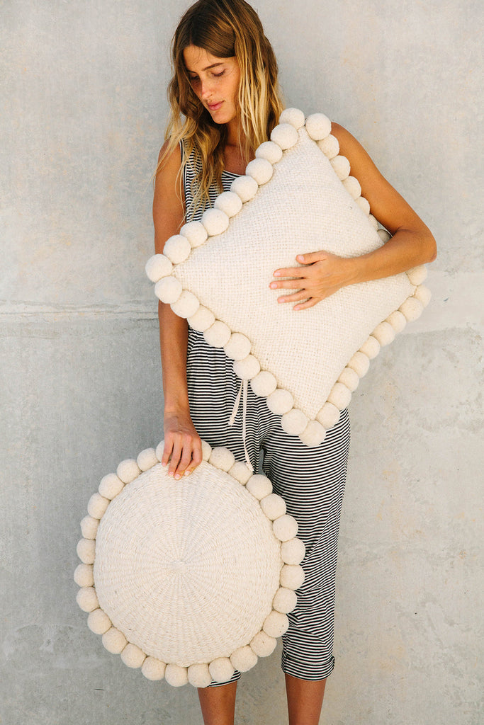 Classica Pom Pom Pillow #1 Large | Natural