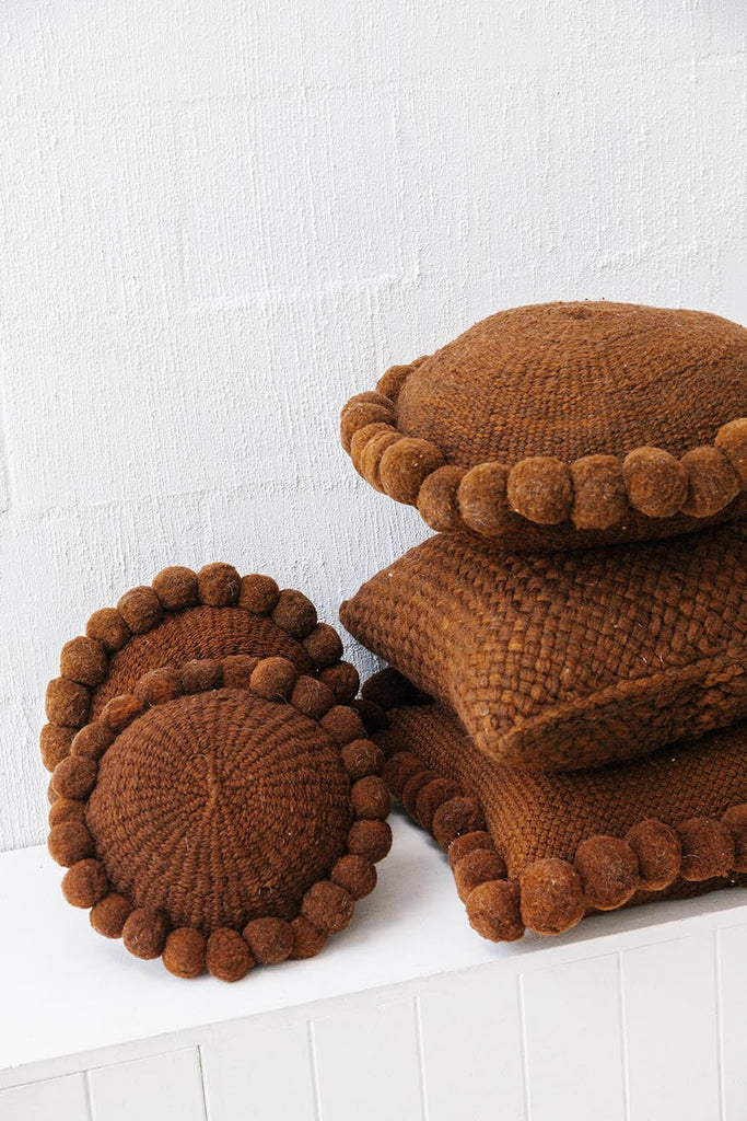 Classica Pom Pom Pillow #1 Mini | Rust