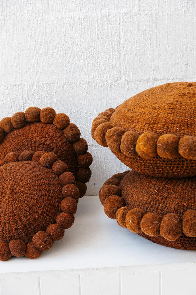 Classica Pom Pom Pillow #1 Large | Rust