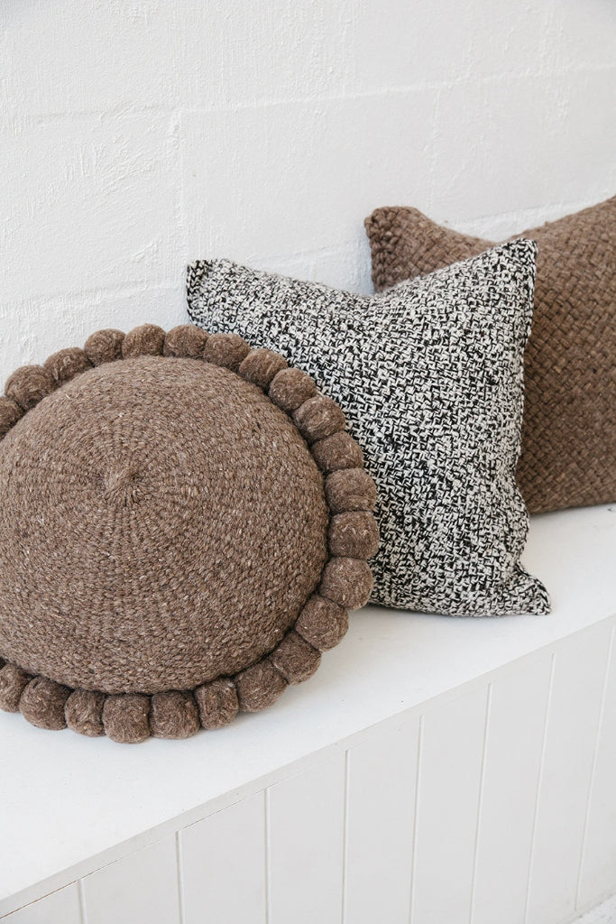 Classica Pom Pom Pillow #1 Large | Walnut