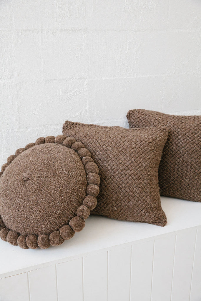 Classica Pom Pom Pillow #1 Large | Walnut