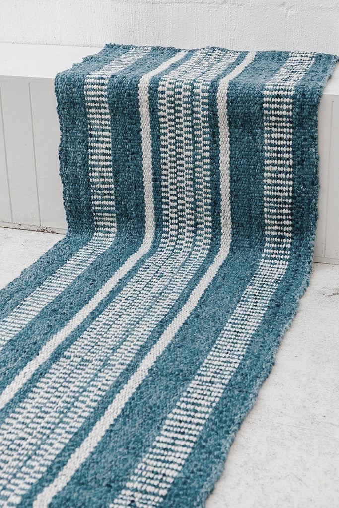 Romina Runner | Sea Blue & Natural White