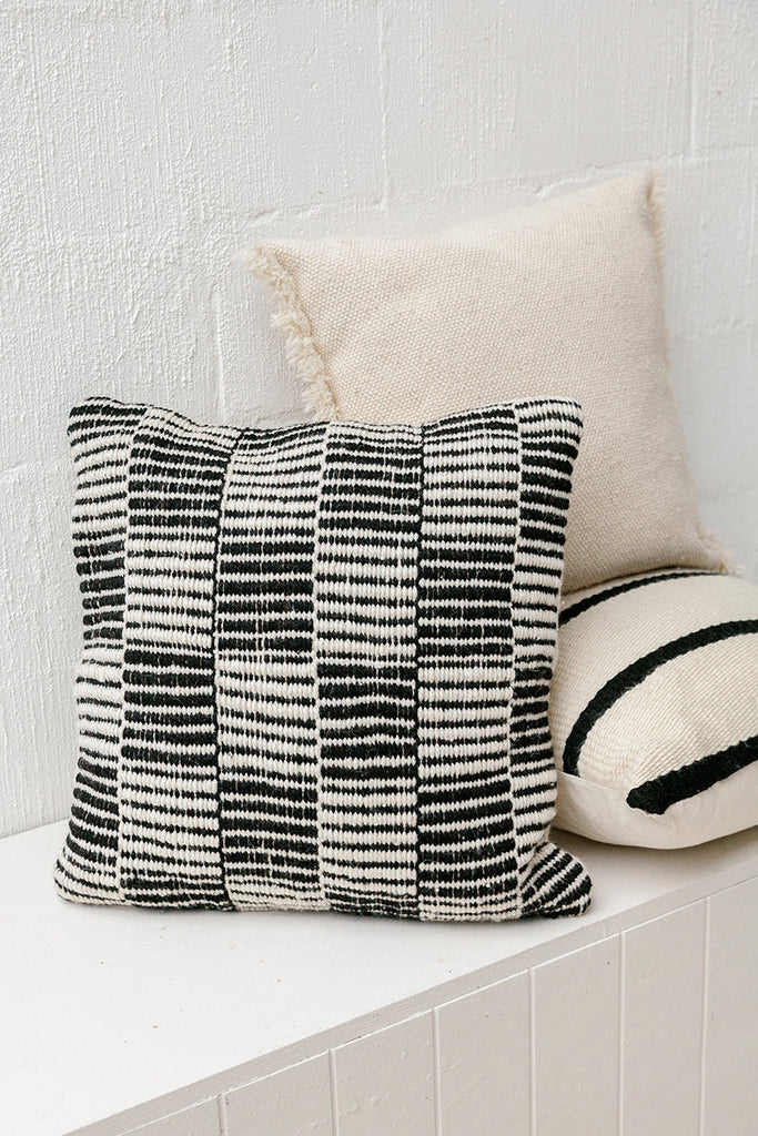 Lara Cushion | Black & Natural