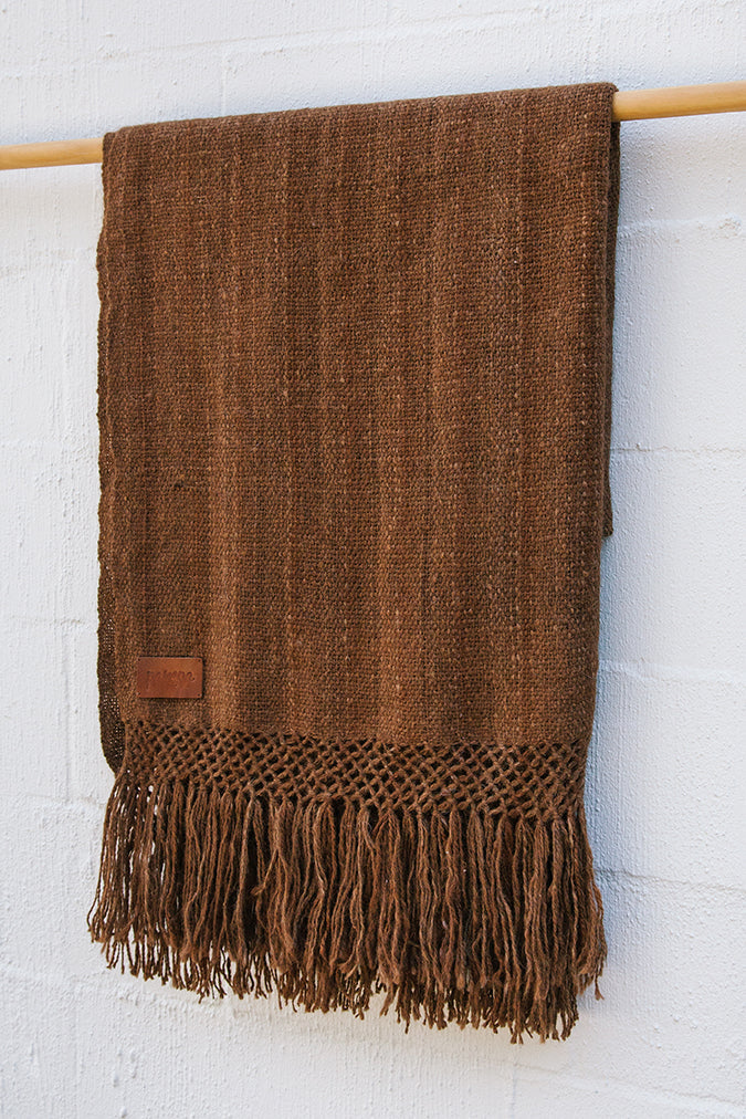 Puna Llama throw | Tobacco