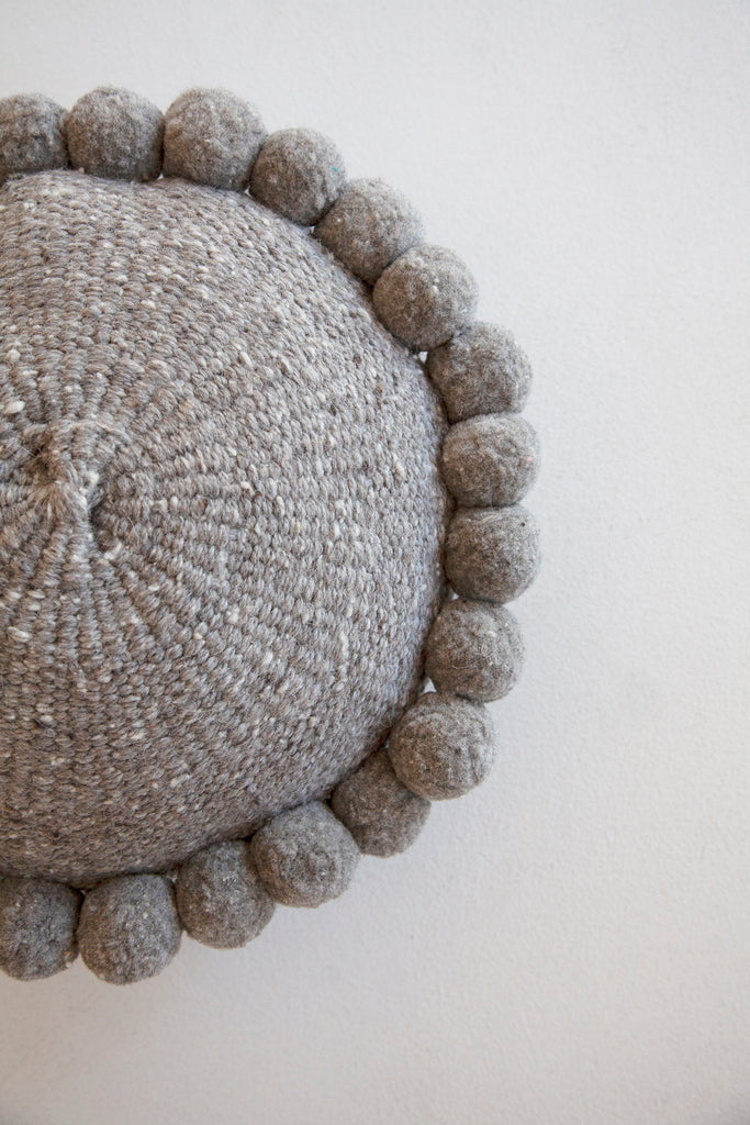 Classica Pom Pom Pillow #1 Medium | Grey