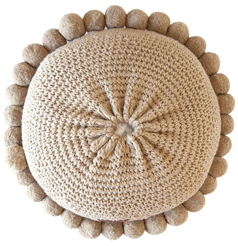 Classica Pom Pom Pillow #1 Large | Sand