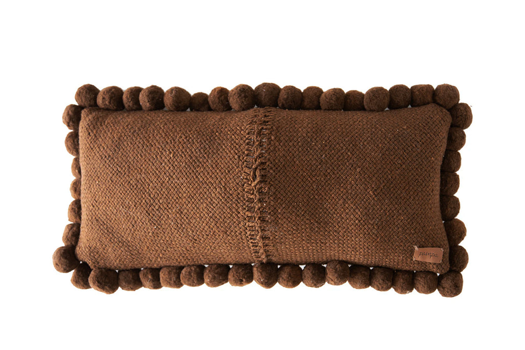 Classica XL Lumbar Pom Pom Pillow #2 | Rust