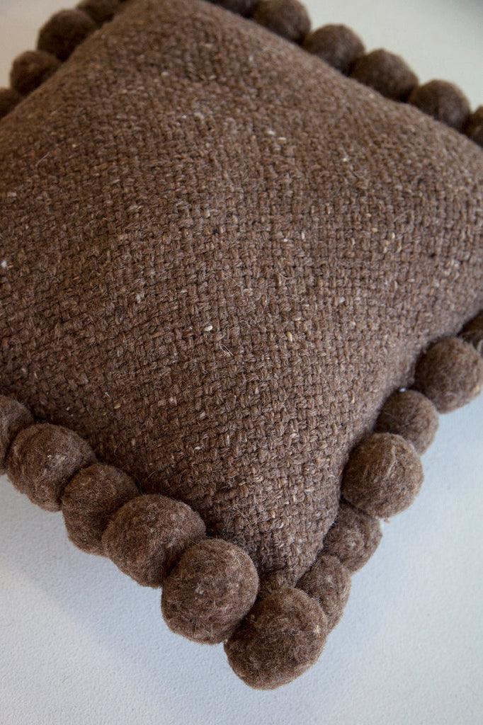 Classica Pom Pom Cushion #2 Large | Walnut