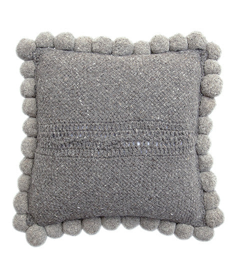 Classica Pom Pom Cushion #2 Large | Grey