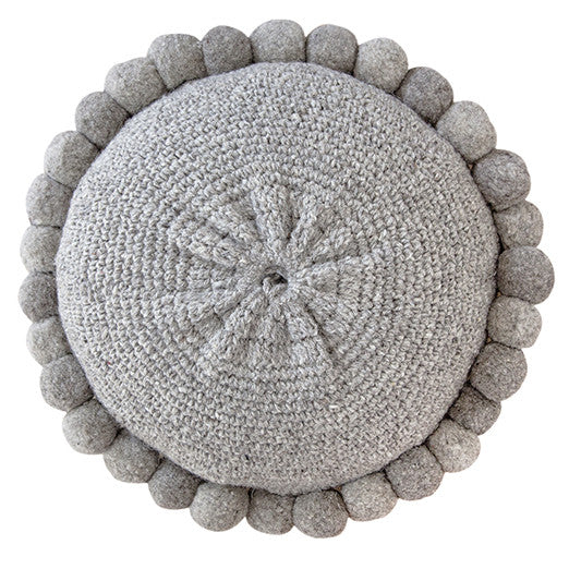 Classica Pom Pom Cushion #1 Large | Grey