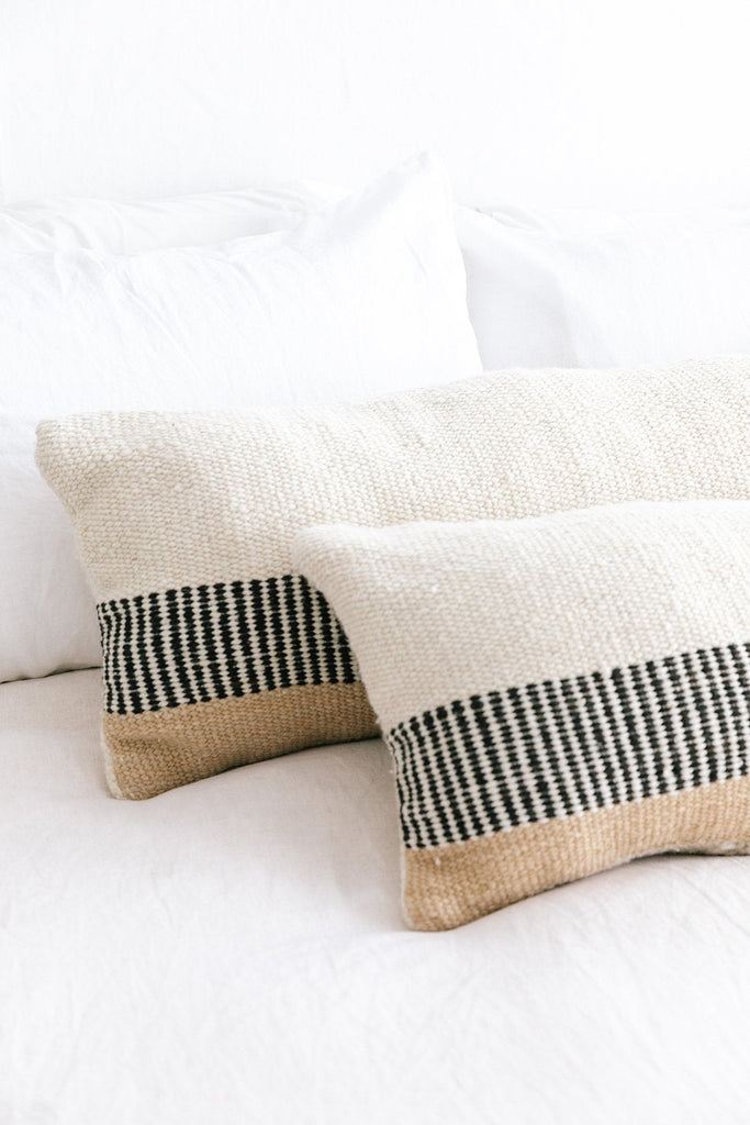 Paloma Lumbar Pillow | Natural & Sand & Black