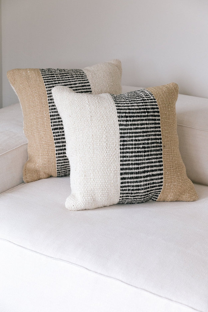 Paloma Pillow | Natural & Sand & Black