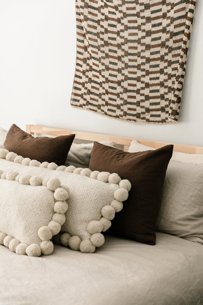 Classica Lumbar Pom Pom Pillow #2 | Natural