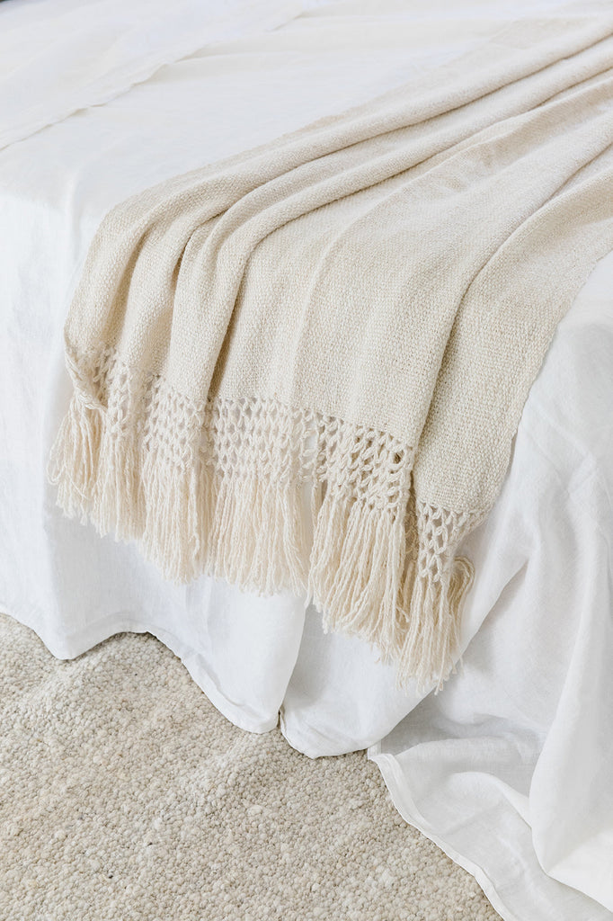 Puna Llama Throw | Natural White