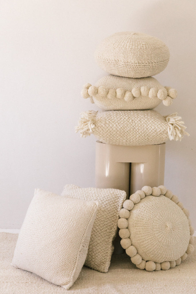 Classica Pom Pom Pillow #1 Large | Natural