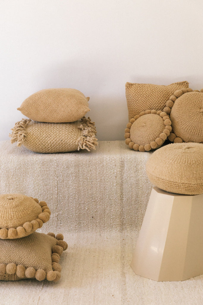 Classica Pom Pom Pillow #1 Medium | Sand